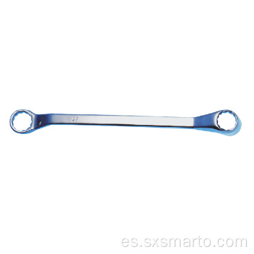 Llave de anillo acodada doble con nervadura hundida de acero al carbono